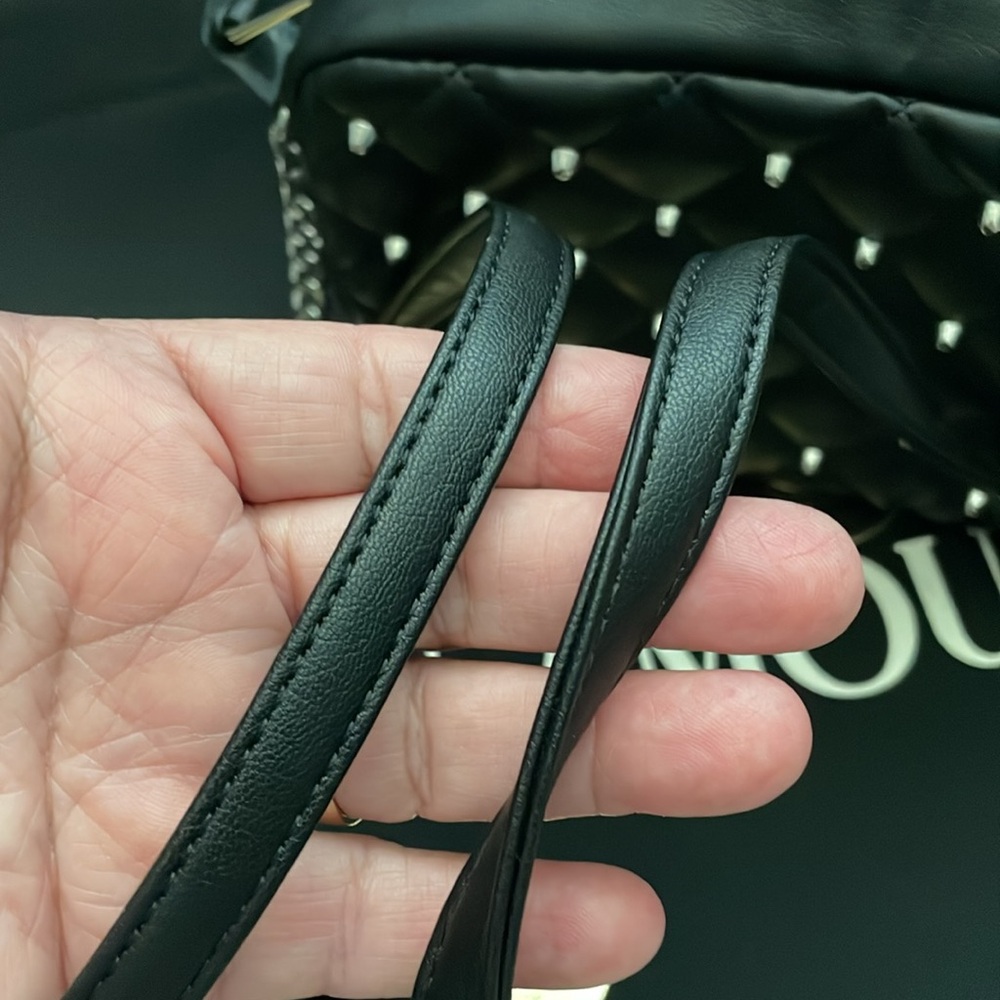 @Zambaka✨Rebecca Minkoff Black Quilted Silver Studded Crossbody Bag✨NWT - Picture 6 of 9